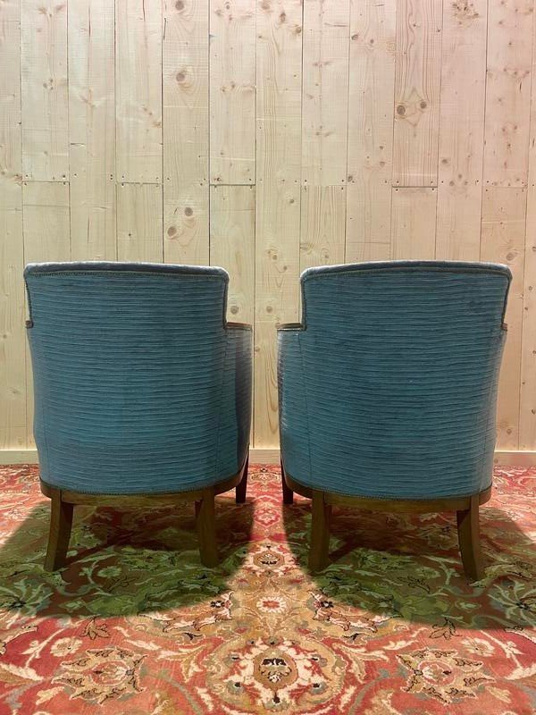 Pair Of Art Deco Period Armchairs - Bergères -photo-4