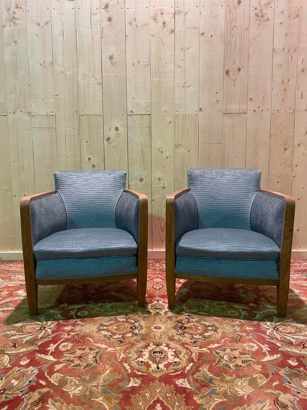 Pair Of Art Deco Period Armchairs - Bergères 