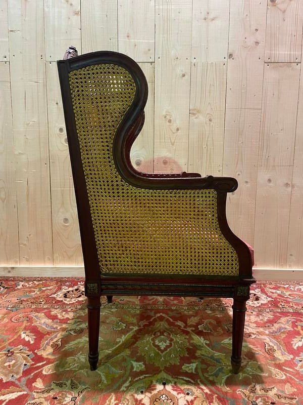 Bergère - Louis XVI Style Cane Armchair  -photo-3