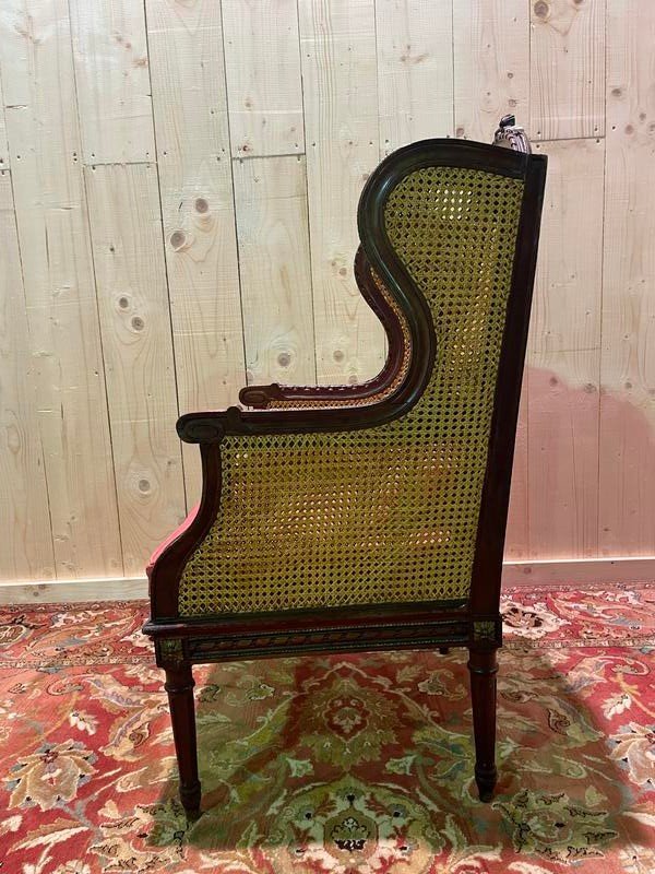 Bergère - Louis XVI Style Cane Armchair  -photo-4