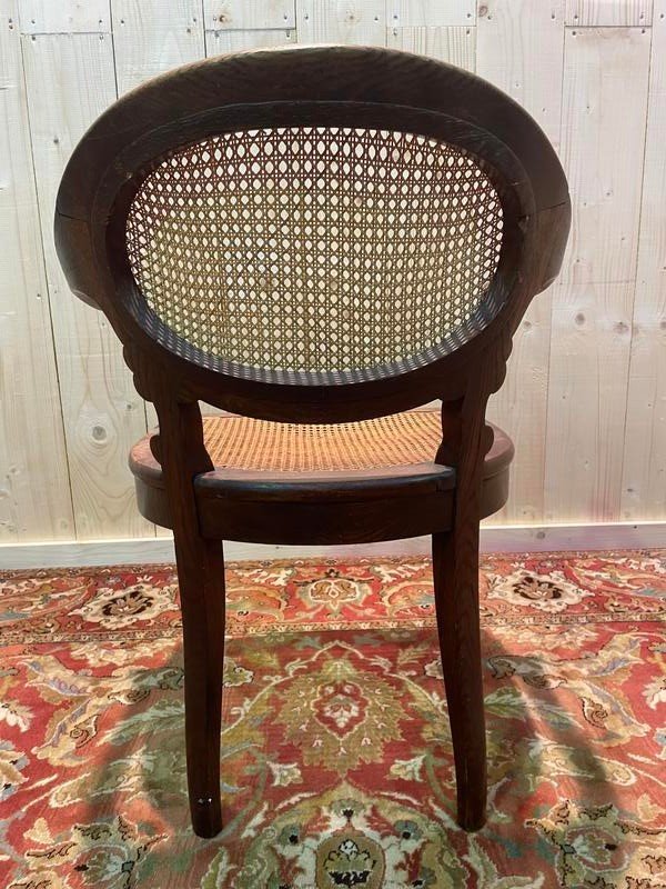 Napoleon III Oak And Cane Office Chair -photo-2