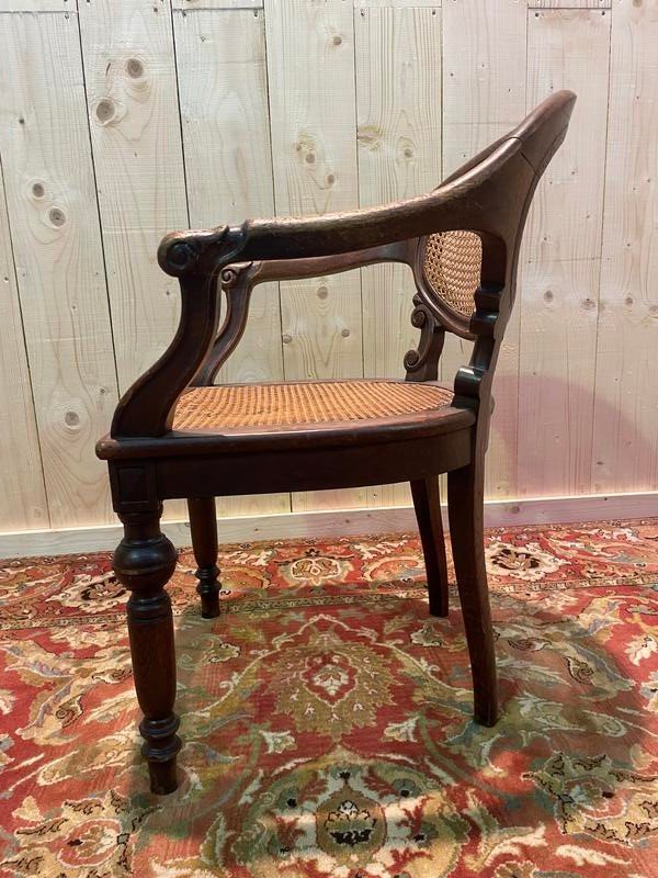 Napoleon III Oak And Cane Office Chair -photo-4