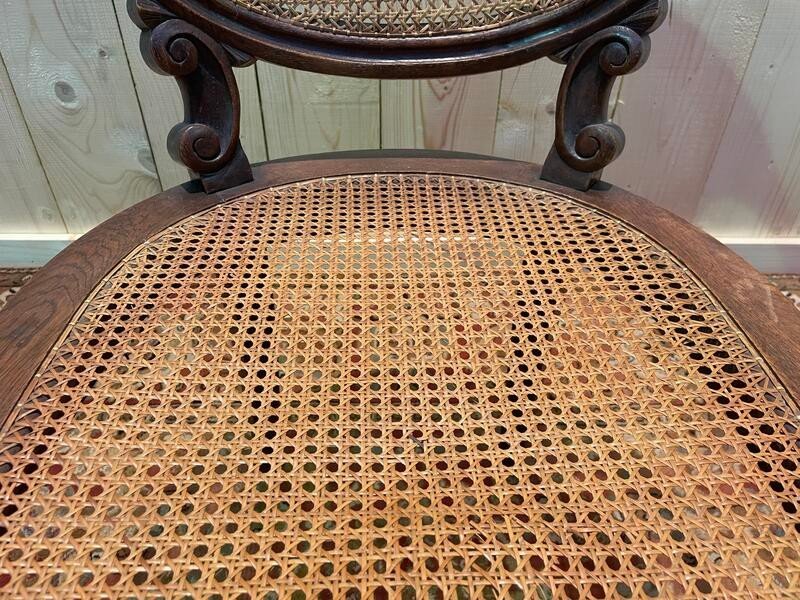 Napoleon III Oak And Cane Office Chair -photo-2