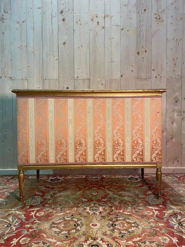 Louis XVI Style Bench In Gilded Wood.-photo-1