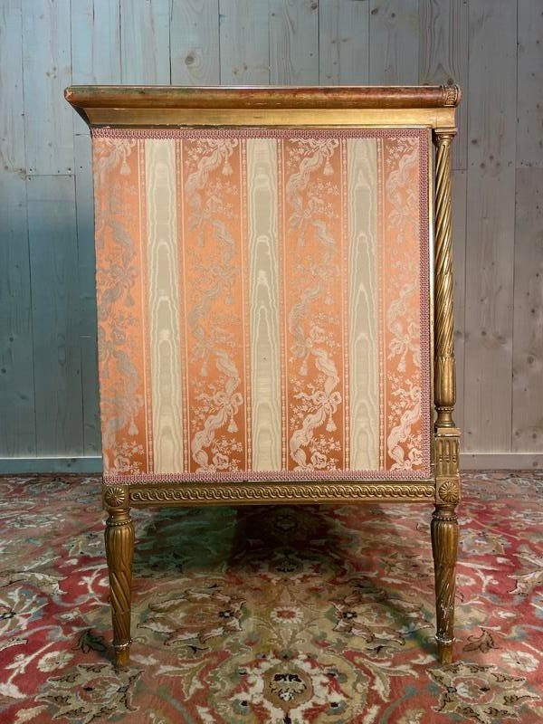 Louis XVI Style Bench In Gilded Wood.-photo-2