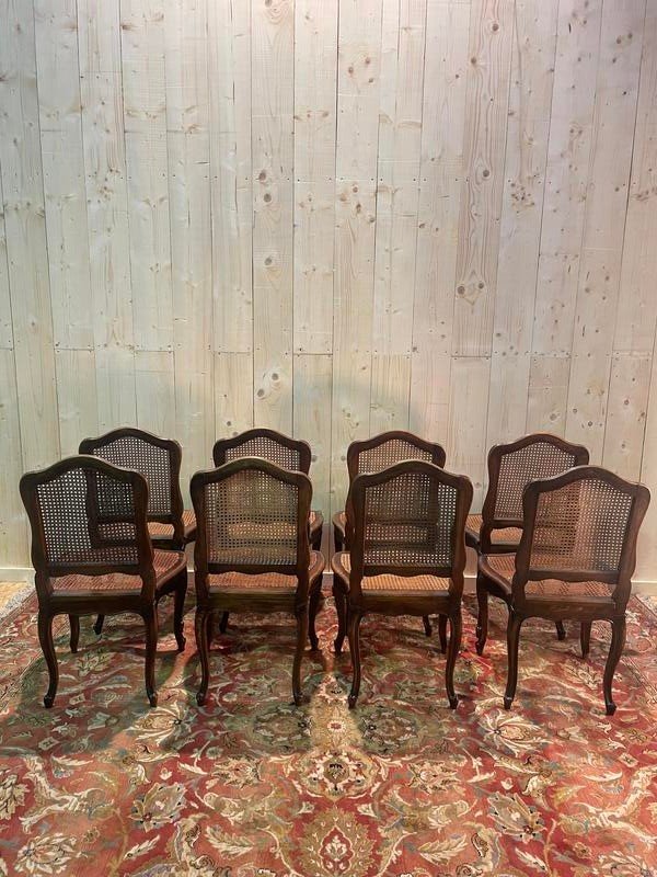 8 Louis XV Period Chairs In Cane -photo-4