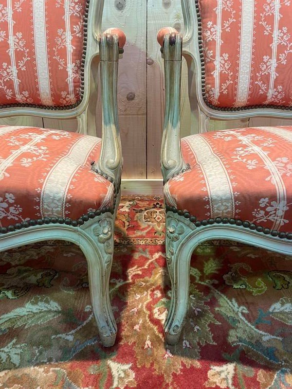 Paire De Fauteuils Cabriolets Style Louis XV-photo-4