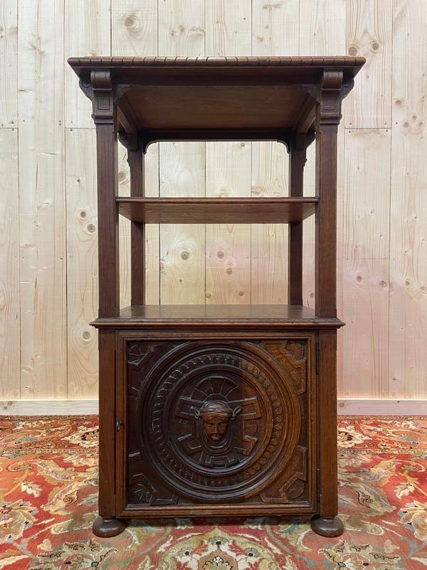 Shelf - Renaissance Style Oak Sideboard 