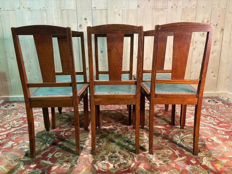 Set Of 6 Art Deco Chairs-photo-6