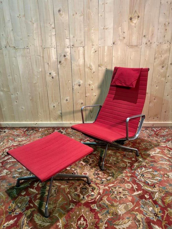 Fauteuil Et Ottoman Bauhaus De Charles Eames En Aluminium -photo-2