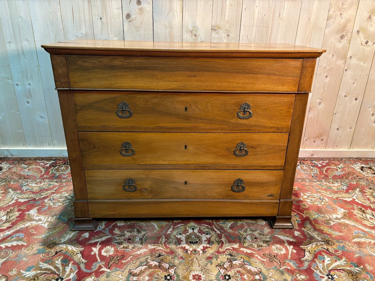 Louis Philippe Chest Of Drawers In Blond Walnut-photo-4