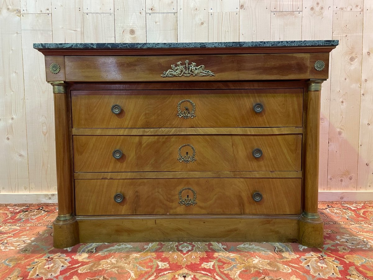 Empire Style Green Marble Chest Of Drawers 