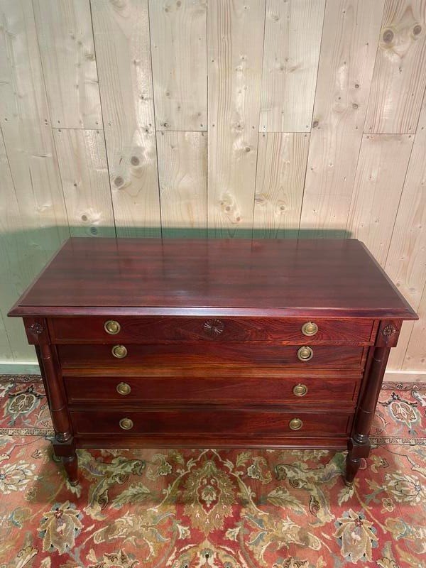 Empire Style Chest Of Drawers In Solid Mahogany-photo-3