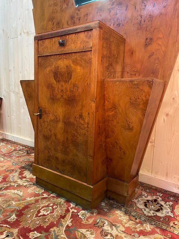 Coat Rack - Art Deco Period Wardrobe In Elm Burl-photo-1