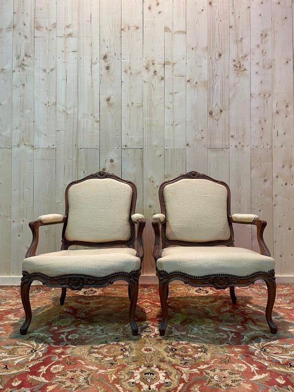 Pair Of Louis XV Armchairs To Restore -photo-2