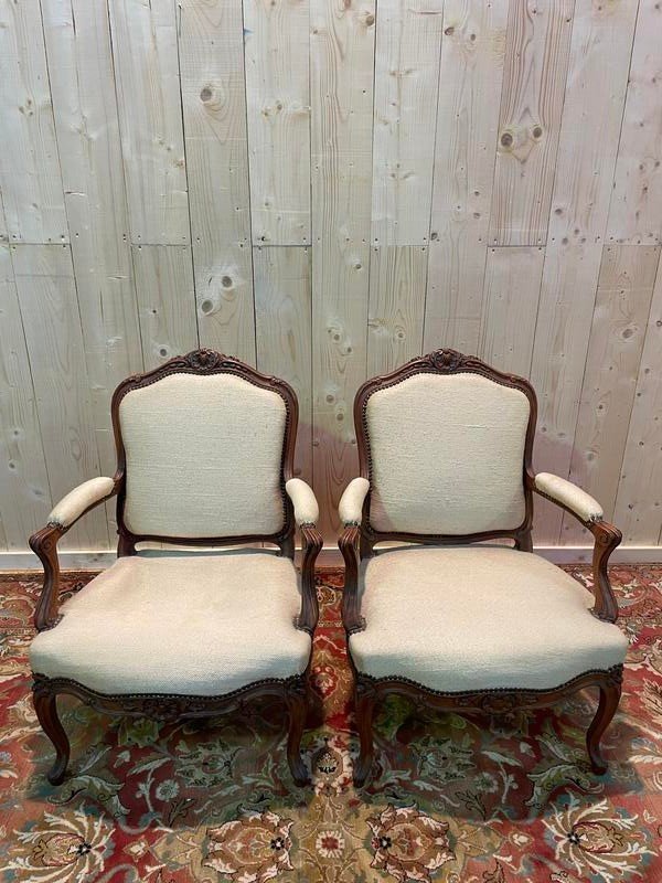 Pair Of Louis XV Armchairs To Restore -photo-4