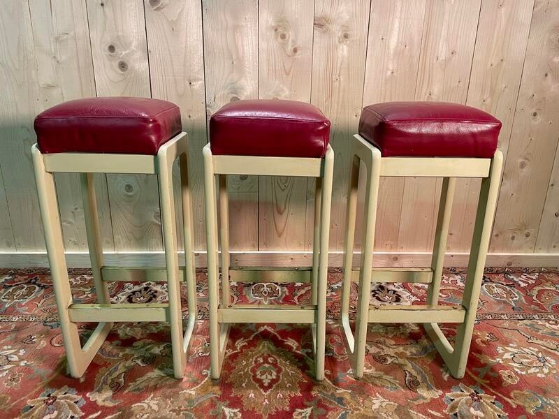 Set Of 3 Bar Stools 1970 -photo-2