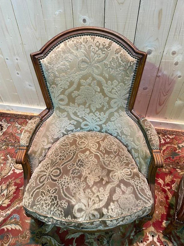 Pair Of Louis XVI Style Bergère Armchairs-photo-2