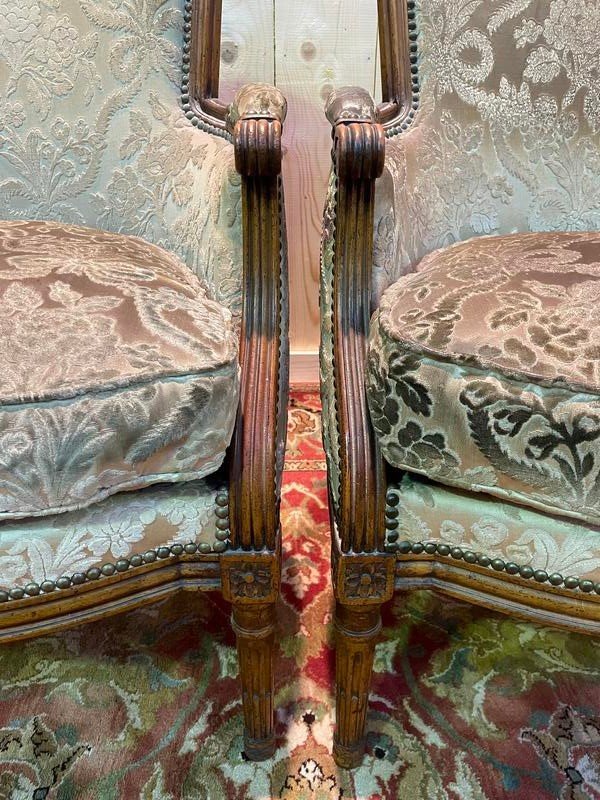 Pair Of Louis XVI Style Bergère Armchairs-photo-1