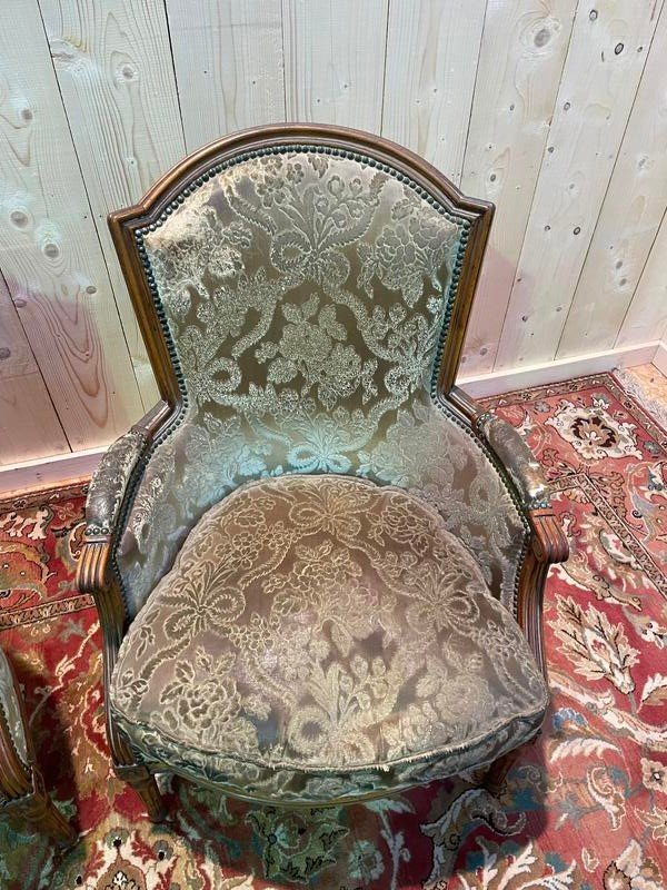 Pair Of Louis XVI Style Bergère Armchairs-photo-2