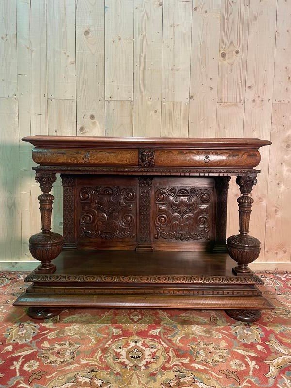 Console - Haute Epoque / Renaissance Style Serving Table 