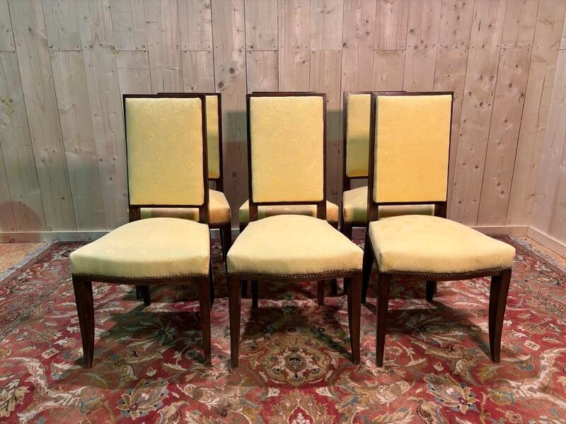 6 Mahogany Chairs In The Arbus Style 