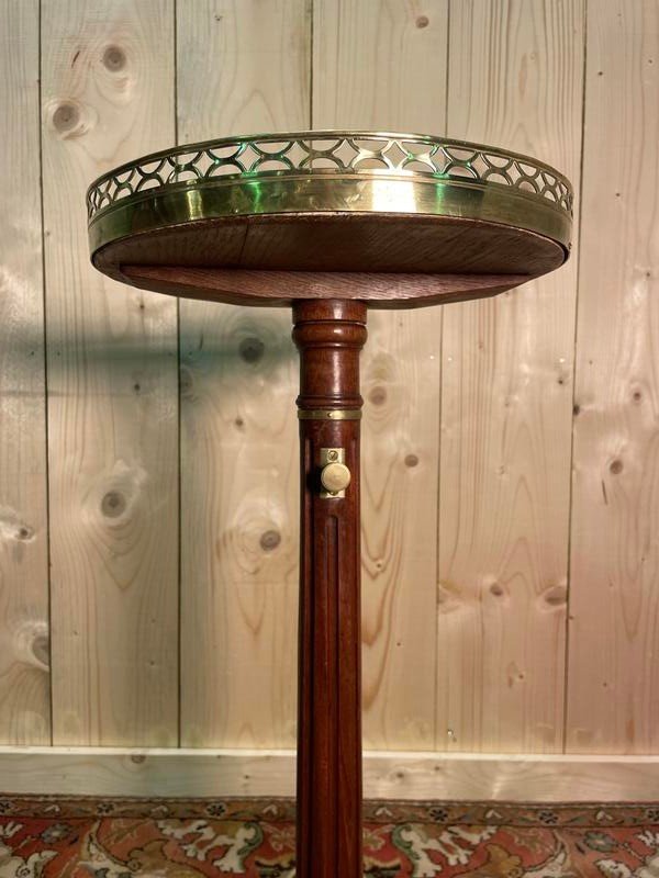 Louis XVI Style Tripod Rack And Pinion Pedestal Table-photo-2