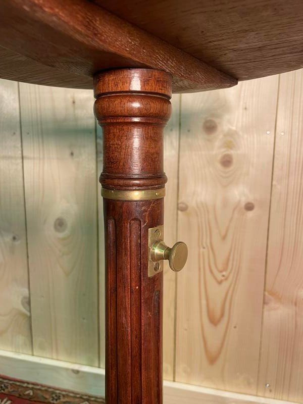 Louis XVI Style Tripod Rack And Pinion Pedestal Table-photo-4