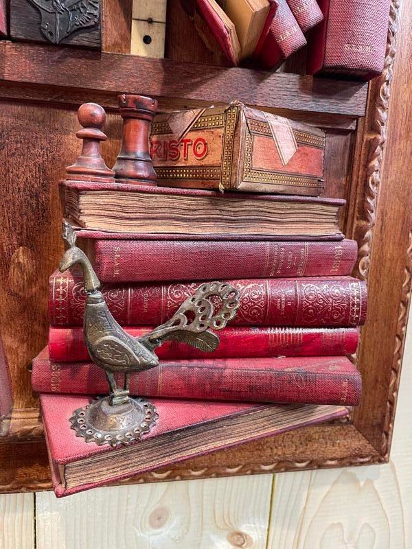 Trompe l'Oeil Cabinet Of Curiosities Table - Fake Books-photo-2