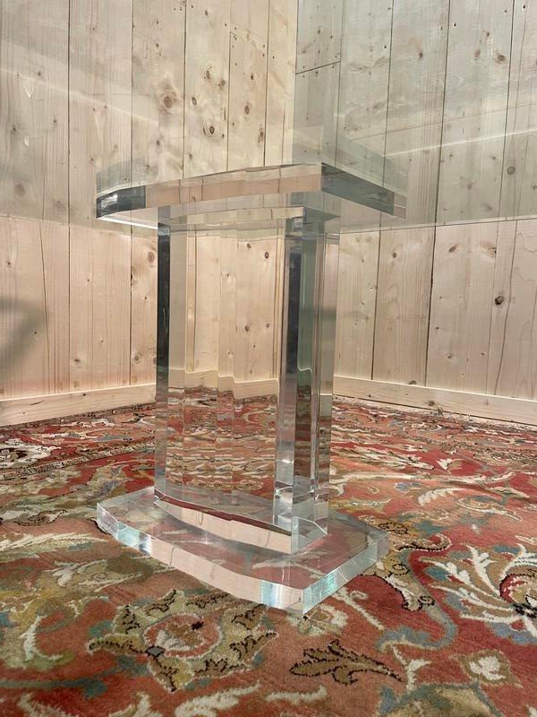 Glass And Plexiglas Coffee Table Signed "fabian Roma"-photo-2