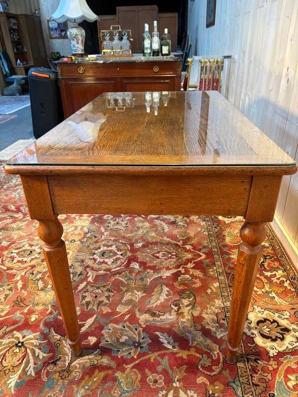 Bureau Ou Table En Chêne  De Style Louis Philippe-photo-1