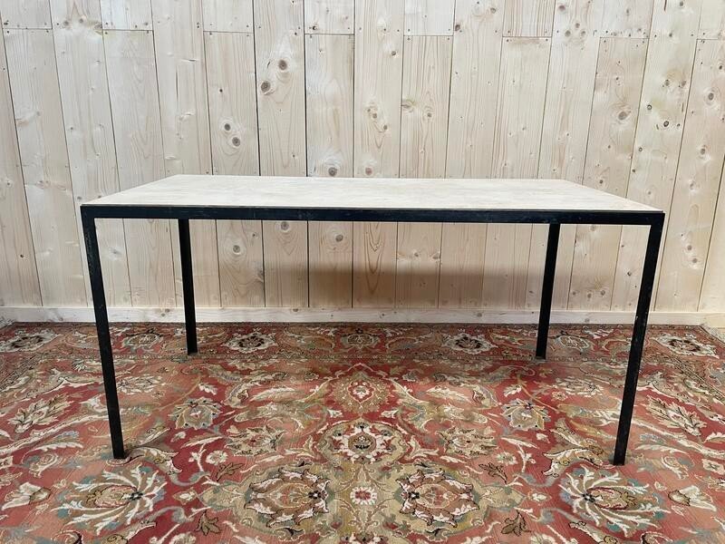 Table - Desk In Iron And Wood 