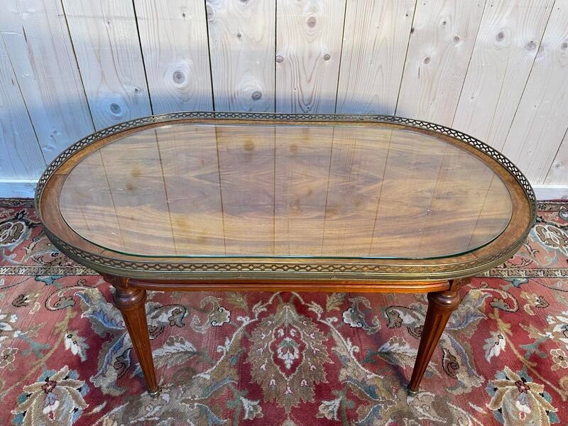 Louis XVI Style Oval Coffee Table-photo-4