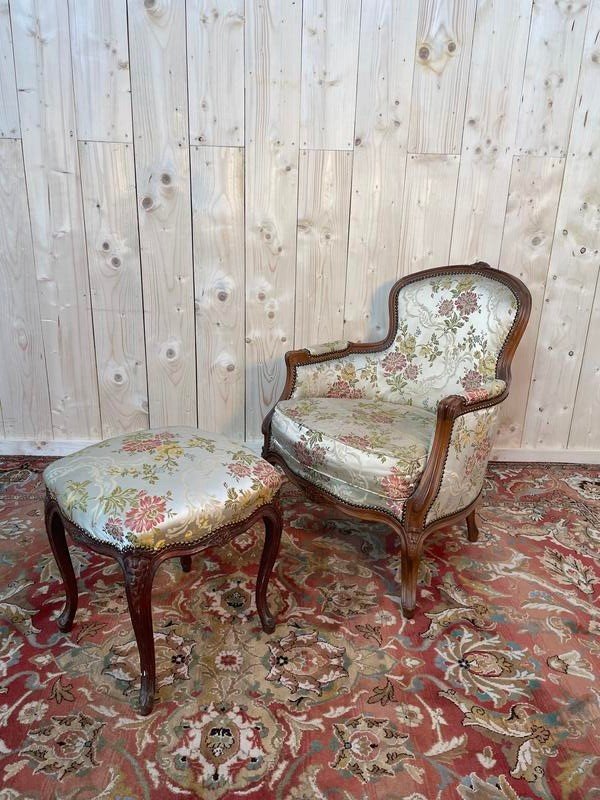 Louis XV Style Bergère And Footrest 