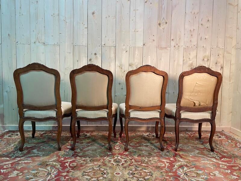 Suite De 4 Chaises De Style Louis XV-photo-2