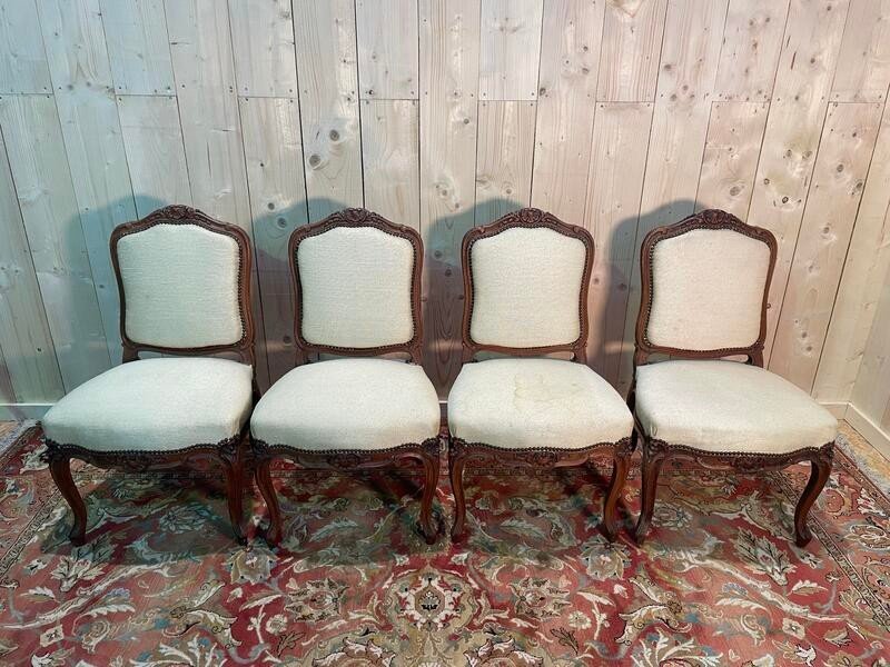 Suite De 4 Chaises De Style Louis XV-photo-3