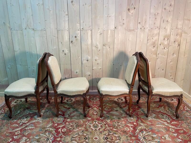 Suite De 4 Chaises De Style Louis XV-photo-4