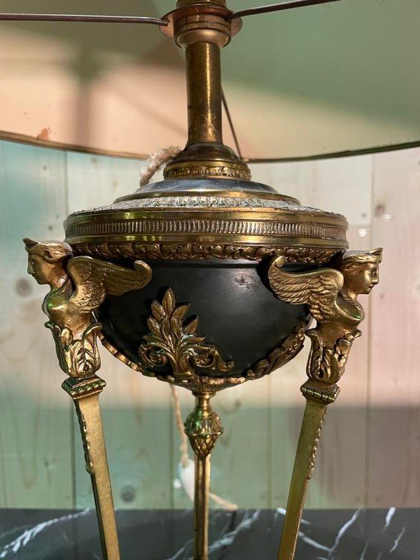 Lampe En Bronze Empire En Athénienne -photo-2