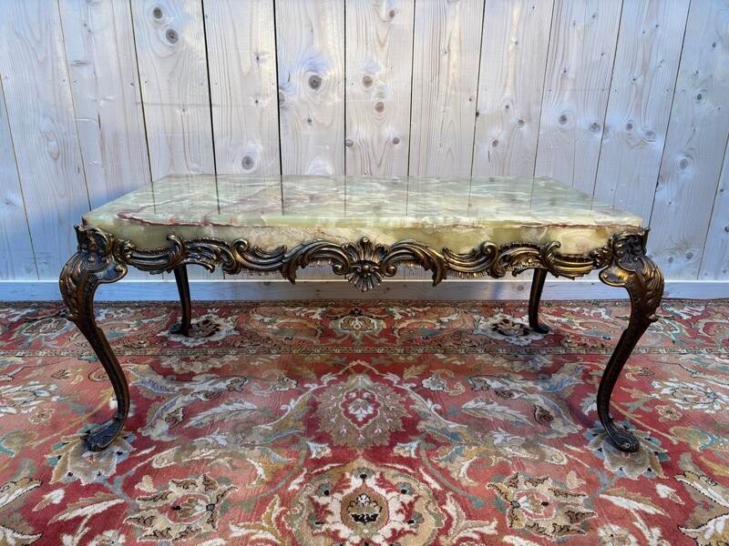 Onyx And Bronze Coffee Table