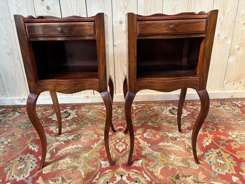 Pair Of Louis XV Style Bedside Tables-photo-2