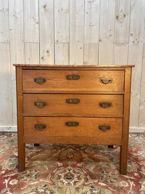 Oak Chest Of Drawers, Art Deco - Art Nouveau Period 