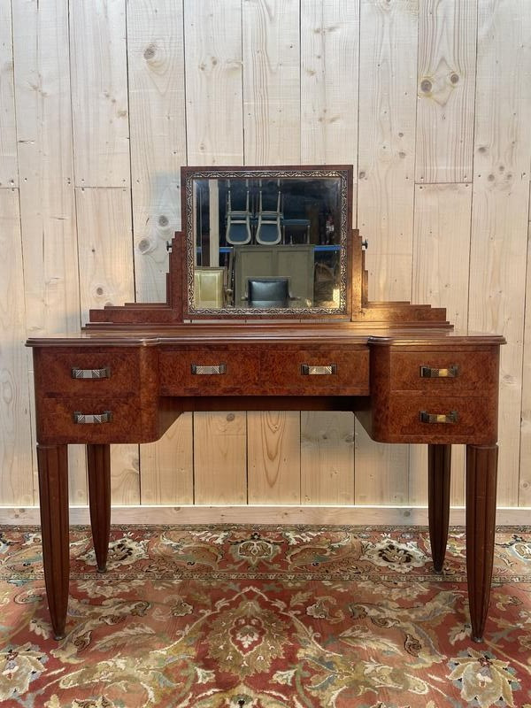 Art Deco Dressing Table In Thuya Burl Veneer