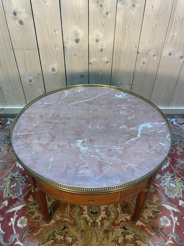 Louis XVI Style Bouillotte Coffee Table In Pink Marble -photo-3