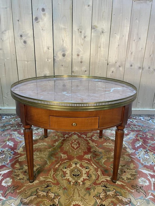 Louis XVI Style Bouillotte Coffee Table In Pink Marble 