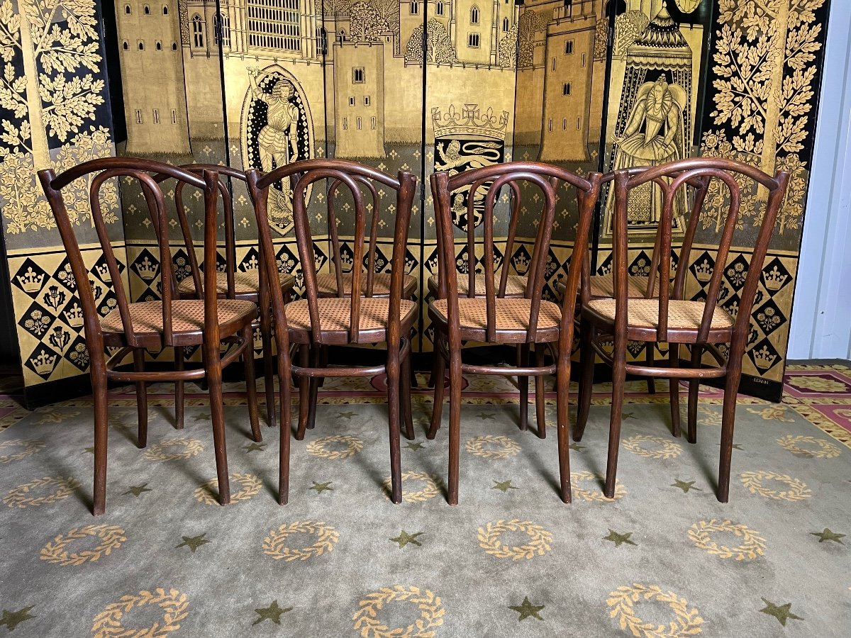 Suite Of 8 Thonet Bistro Chairs 56-photo-2