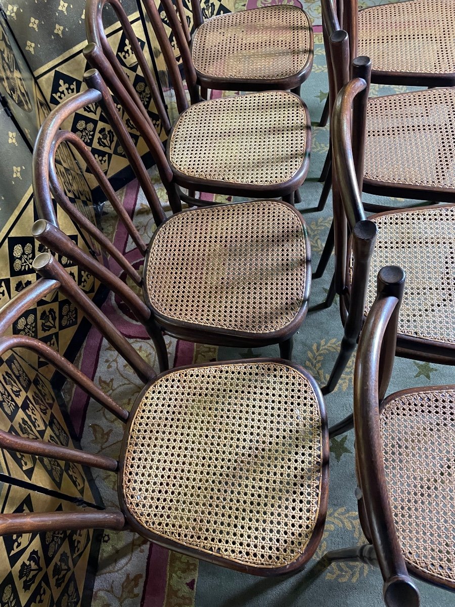 Suite Of 8 Thonet Bistro Chairs 56-photo-3