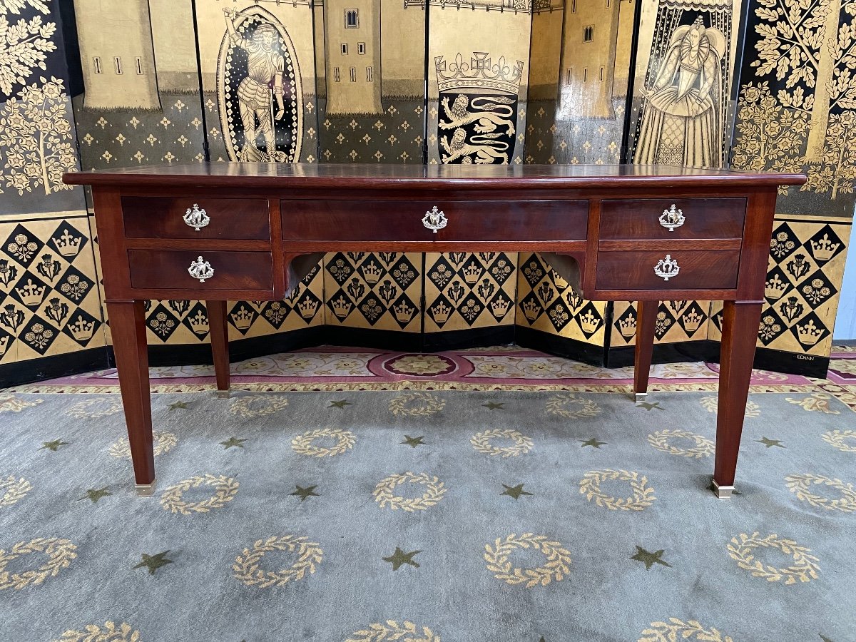 Louis XVI Desk And Its Armchair-photo-3