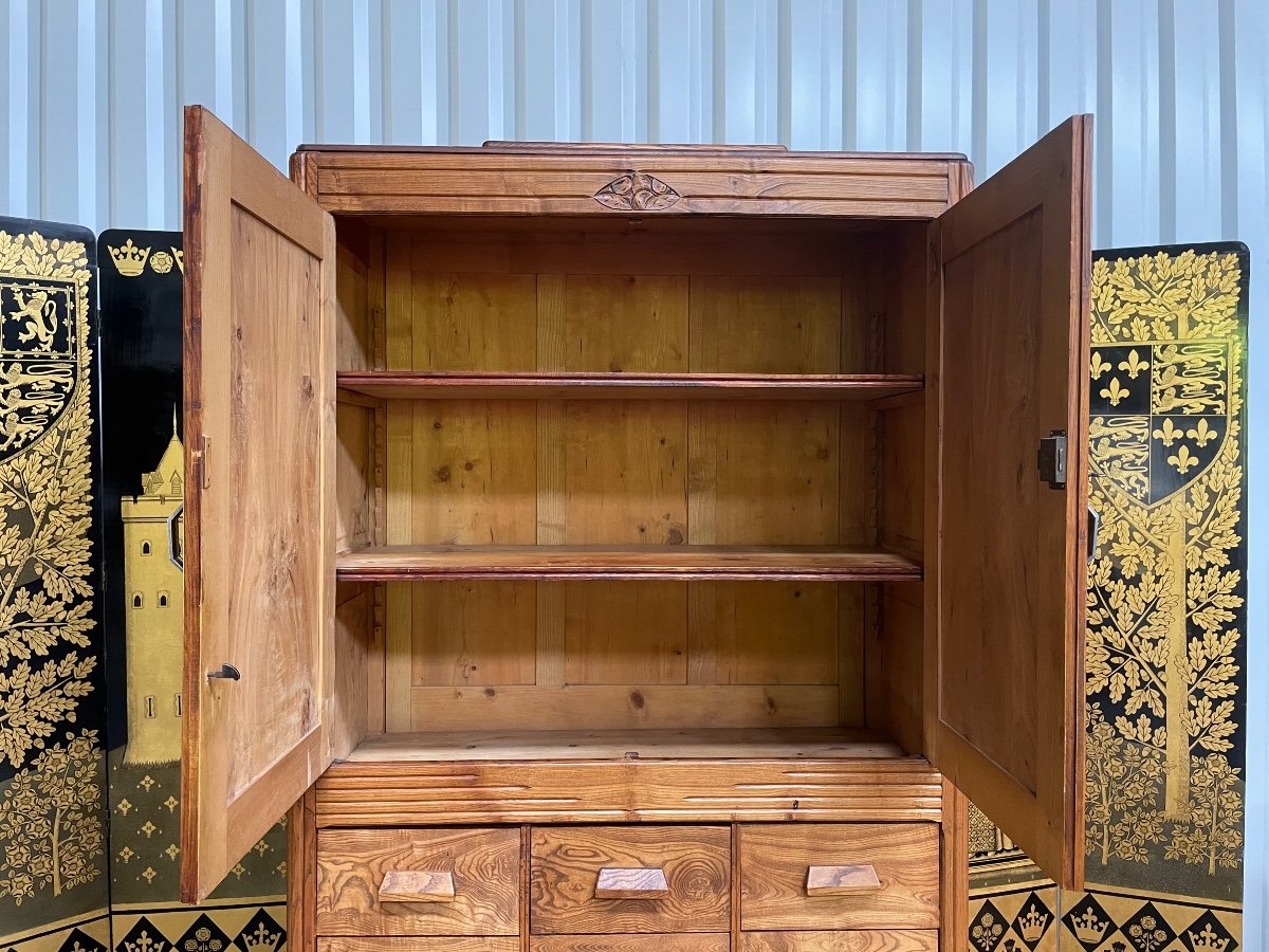 Art Deco Period Buffet In Elm - Chest Of Drawers-photo-2