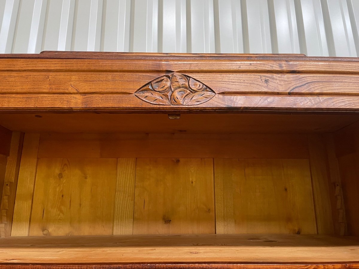 Art Deco Period Buffet In Elm - Chest Of Drawers-photo-3