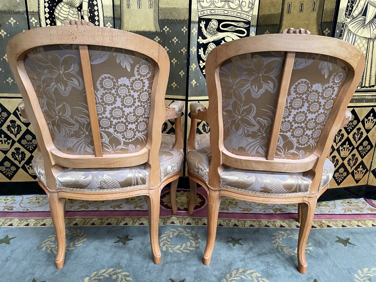 Pair Of Louis XV Style Cabriolet Armchairs-photo-8